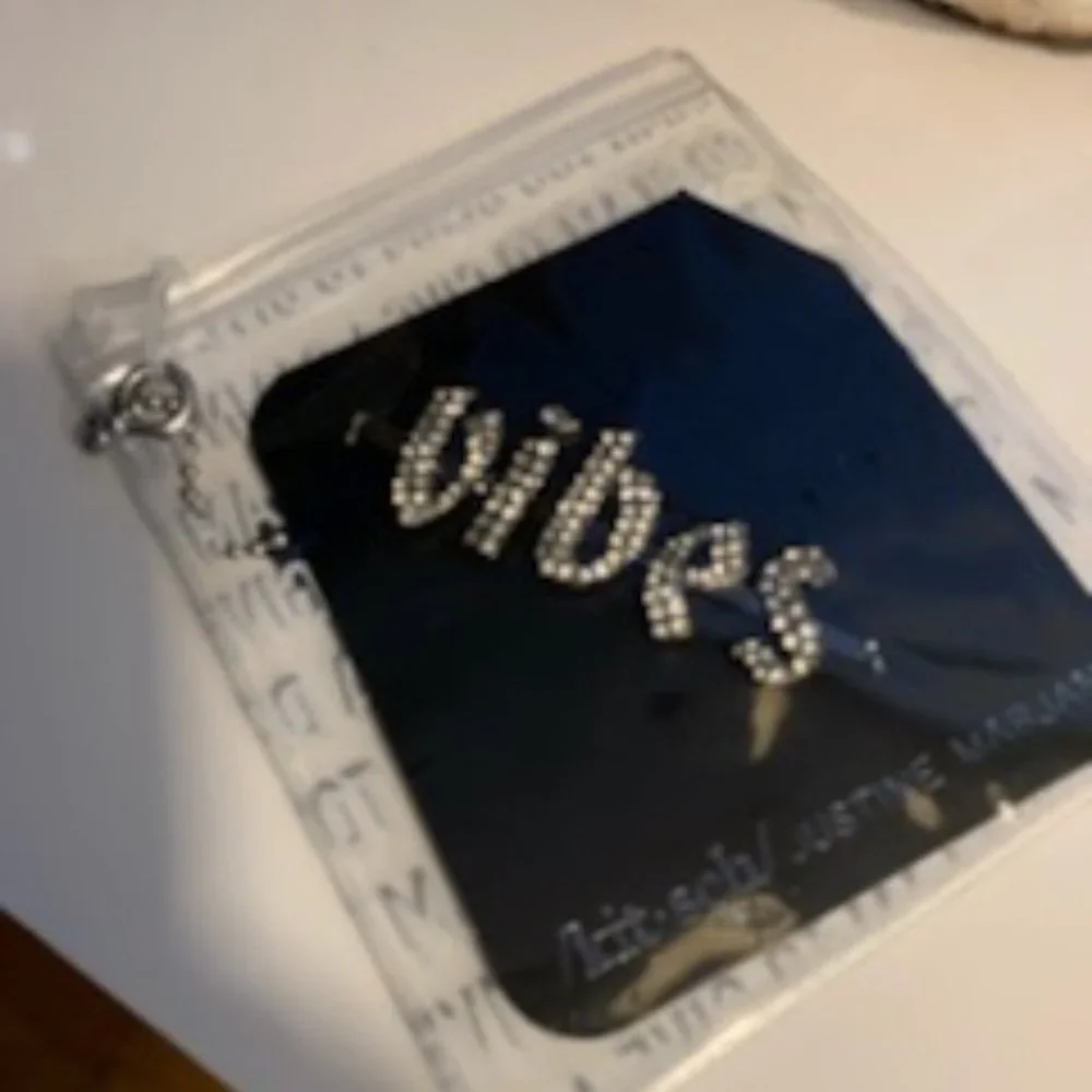 Kitsch x Justine Marjan Vibes Word Rhinestone Bobby Pin